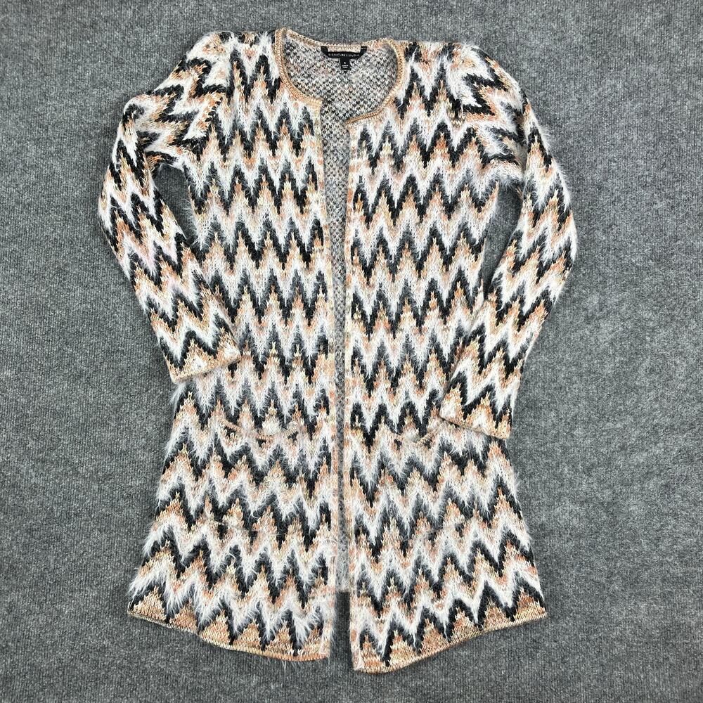Signature Studio Sweater Womens S Chevron Knit Long Open Front Cardigan‎ Boho